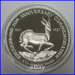 1987 South Africa 5oz. 999 Silver Krugerrand 20th Anniversary Coin