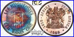 1988 South Africa 1 Rand Silver Proof Huguenots PCGS PR66DCAM Toned