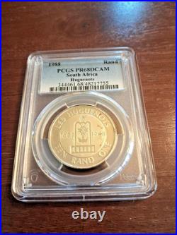 1988 South Africa Huguenots Silver Rand. PCGS PR68DCAM. Top Pop 1 or 2