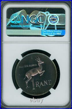 1988 South Africa Silver 1 Rand Ngc Pf67 Mac Rnbo Rainbow Gorgeous