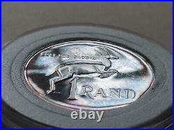 1989 Silver Proof rainbow toned low mintage South African Rand w holder