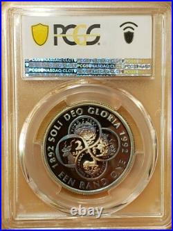 1992 South Africa 1 Rand Silver Coinage Centennial Toned PCGS MS69DCAM 9241