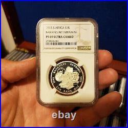 1993 south africa SILVER 1 RAND NGC PF69 BANKING BICENTENNIAL R1 S1R