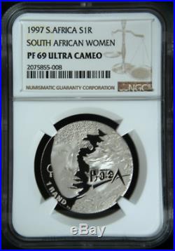 1997 South African Woman Silver Rand Pf 69 Uc Ngc