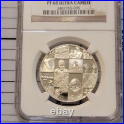 1998 South Africa SILVER 1 rand PF 68 PROTEA NGC R1 COLLAGE YEAR OF CHILD