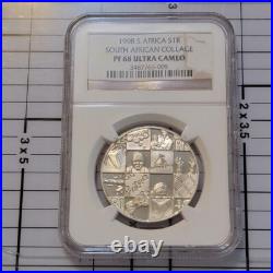 1998 South Africa SILVER 1 rand PF 68 PROTEA NGC R1 COLLAGE YEAR OF CHILD