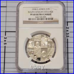 1998 South Africa SILVER 1 rand PF 68 PROTEA NGC R1 COLLAGE YEAR OF CHILD