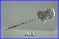 19th Century Sterling Silver Stick Pin Paul Kruger South African Shilling