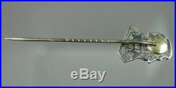 19th Century Sterling Silver Stick Pin Paul Kruger South African Shilling