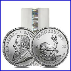 (1) 2020 South Africa Silver Krugerrand 1 oz 1 Rand BU STRAIGHT FROM TUBE