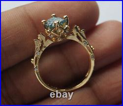 1.71ct Blue Rough Diamond Ring, Canadian Blue Uncut Raw Diamond 925 silver Ring