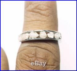 1.90cts Gray White Rough Diamond Ring, Uncut Raw Diamond 925 silver Ring Band