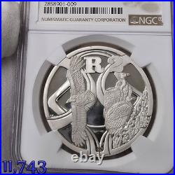 1 OZ SILVER VULTURES 2005 south africa 2 rand PF68 NGC R2 BIRDS OF PREY SERIES