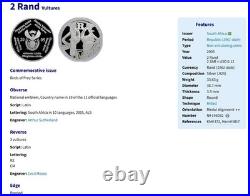 1 OZ SILVER VULTURES 2005 south africa 2 rand PF68 NGC R2 BIRDS OF PREY SERIES