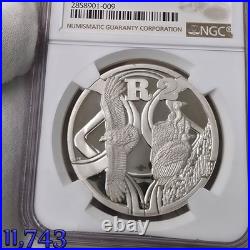 1 OZ SILVER VULTURES 2005 south africa 2 rand PF68 NGC R2 BIRDS OF PREY SERIES