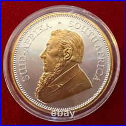 1 Troy OZ. 999 Silver 2018 South African Krugerrand with 24K Gilding by SFS