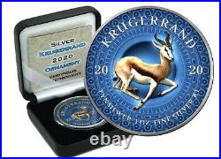 1 oz Krugerrand Coloured South Africa 2020 1oz Fine Silver 999 BU Bullion coin