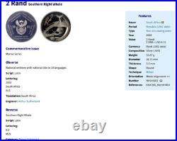 1 oz SILVER 2002 SOUTH AFRICA 2 RAND southern right whale PF68 NGC R2 new holder