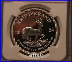 1oz Silver Krugerrand Proof NGC PF70 First Day of Issue. 999 Silver S1KR 2024 1oz Silver Krugerrand Proof NGC PF70 First Day of Issue. 999 Silver S1KR 2024