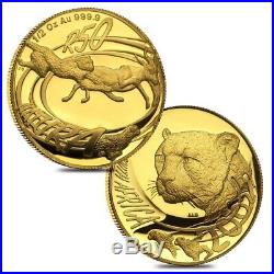 2000 1.85 oz Proof Gold South Africa Natura Cheetah Set (with Silver Cheetah)