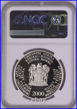 2000 SOUTH AFRICA SILVER PROOF OCTOPUS PF69 ngc 2 RAND 0x7