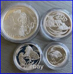 2000 South Africa Silver Proof Set The Lion-Predator of Africa 3.75 Oz Silver