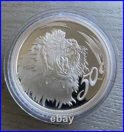 2000 South Africa Silver Proof Set The Lion-Predator of Africa 3.75 Oz Silver