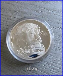 2000 South Africa Silver Proof Set The Lion-Predator of Africa 3.75 Oz Silver