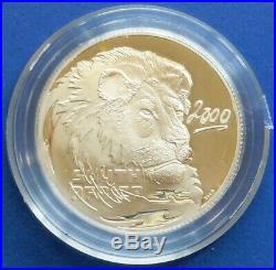 2000 South Africa Wildlife Series The Lion 4-coin Silver Proof Set. Box & Coa