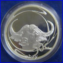 2001 South Africa Silver 4 Coin Proof Wildlife Series African Buffalo withBox &COA
