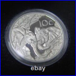 2002 SOUTH AFRICA SILVER 4 COIN PROOF SET ELEPHANT 3.75oz. 925 Silver