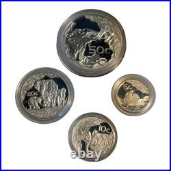 2002 SOUTH AFRICA SILVER 4 COIN PROOF SET Elephant 3.75 OZ TOTAL 4