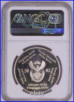 2002 SOUTH AFRICA SILVER PROOF 2 RAND southern right whale PF 68 ngc R2 #4-004