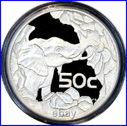 2002 Silver South Africa 4 Coin Elephant Silver Proof Set #0001 WOW