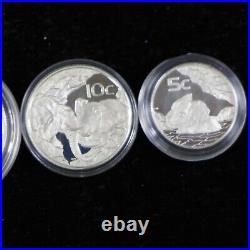 2002 South Africa 4 silver coins 50 20 10 5 cents Wildlife Elephant No Box/COA