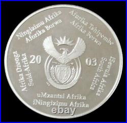 2003 SILVER SOUTH AFRICA 400 MINTED WITH TIFFANY DIAMOND PROOF 1oz IN CAPSULE