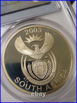 2003 South Africa RHINOCEROS S20C PCGS PR69 silver proof rhino wildlife wwf cent