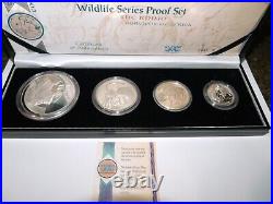 2003 South Africa Wildlife Series 4 Coin Silver Proof Set The Rhino 3.75oz