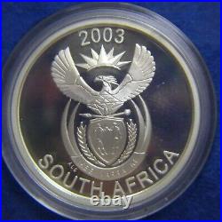 2003 South Africa Wildlife Silver Proof Set. The Rhino 3.75oz. 925 Silver -toned