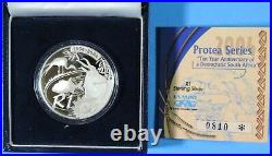 2004 South Africa Protea Series Gem Proof 1 Rand Silver Coin COA Low Mintage