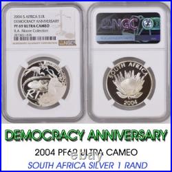 2004 South Africa SILVER 1 RAND NGC PF69 PROOF R1