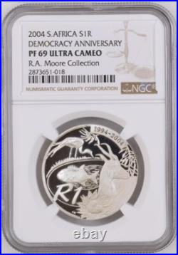 2004 South Africa SILVER 1 RAND NGC PF69 PROOF R1