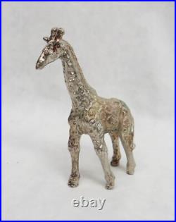 2006 Gold South Africa Silver Giraffe Sculpture Natura Original Wooden Box & Coa