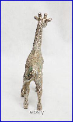 2006 Gold South Africa Silver Giraffe Sculpture Natura Original Wooden Box & Coa
