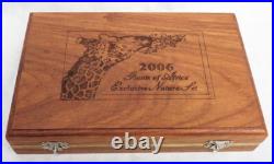 2006 Gold South Africa Silver Giraffe Sculpture Natura Original Wooden Box & Coa