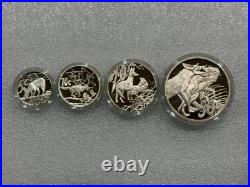 2006 SOUTH AFRICA 4 Coin Silver Proof Set Black-Backed Jackal 3.75 oz. 925 Fine