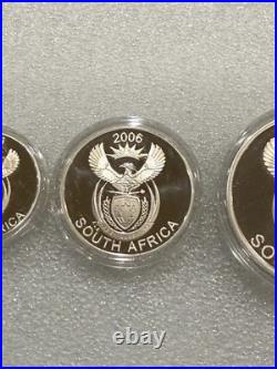 2006 SOUTH AFRICA 4 Coin Silver Proof Set Black-Backed Jackal 3.75 oz. 925 Fine