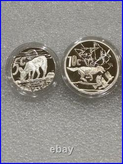 2006 SOUTH AFRICA 4 Coin Silver Proof Set Black-Backed Jackal 3.75 oz. 925 Fine