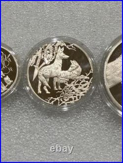 2006 SOUTH AFRICA 4 Coin Silver Proof Set Black-Backed Jackal 3.75 oz. 925 Fine