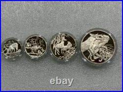 2006 SOUTH AFRICA 4 Coin Silver Proof Set Black-Backed Jackal 3.75 oz. 925 Fine